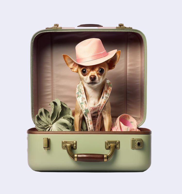 Mala Estilo Vintage para Guardar Roupinhas e Brinquedos de Pets – Ideal para Viagens!
